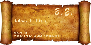 Babos Ellina névjegykártya